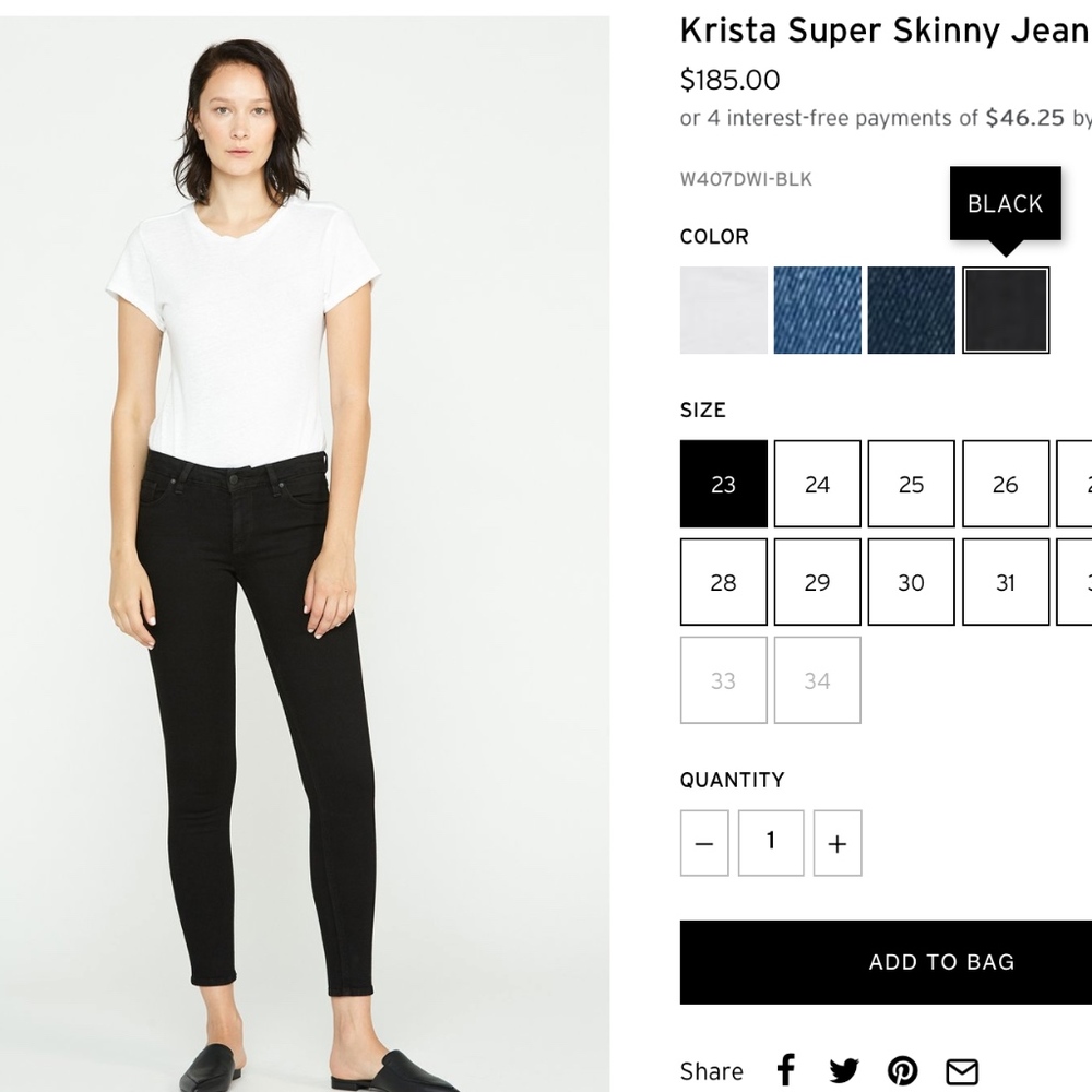 Hudson Black Skinny Jeans